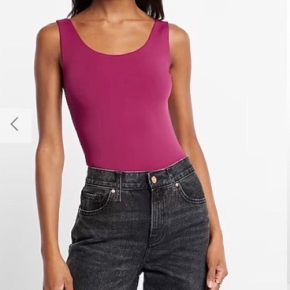 Body Contour High Compression Scoop Neck Bodysuit - Express - Plum - XL - NWT